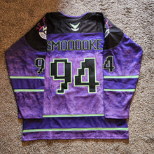 Load image into Gallery viewer, EMBROIDERED leftover &quot;SMOOOOKE&quot; &quot;94&quot; Gengar x GWN hockey jersey
