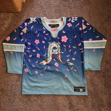 Load image into Gallery viewer, EMBROIDERED leftover &quot;SWIRLED AWAY&quot; &quot;haku infinity&quot; Pretty Lights x Spirited Away hockey jersey
